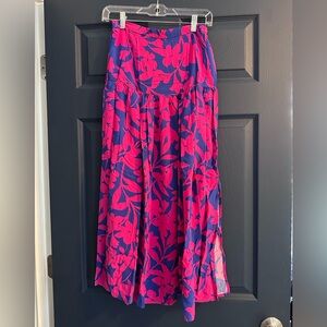 Anthropologie: Abel the label Vibrant Pink and Navy Maxi Skirt *minor defect*